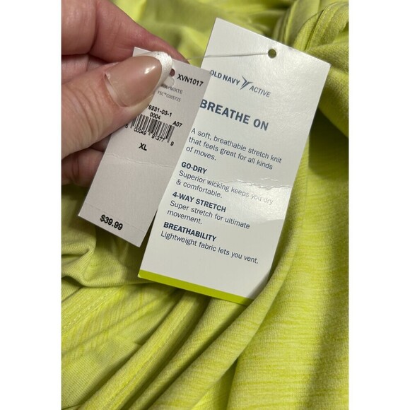 Old Navy XL Lime Green Breathe On Knit Wrap Romper Drawstring Waist Active NWT - Picture 9 of 11